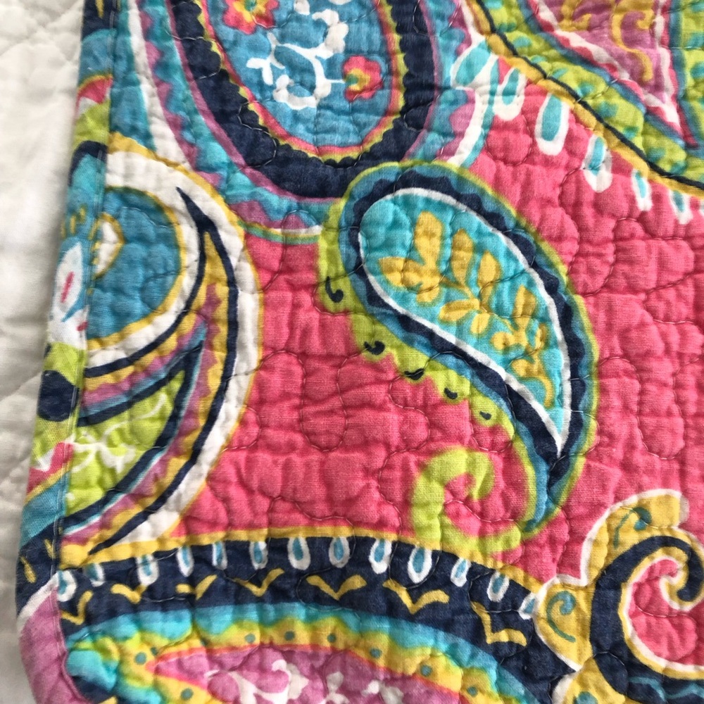 EUC Cotton Reversible Vibrant Paisley & Floral Multicolor Quilt - Picture 5 of 11